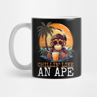 Chilling Like an Ape Funny Ape Summer Design Mug